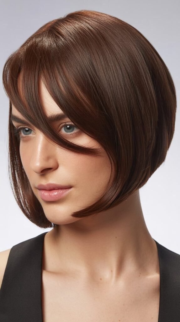 Asymmetrical Bob with Dramatic Side Bangs