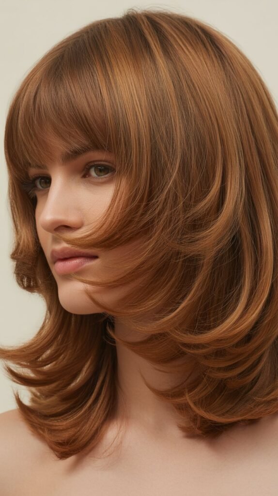 Classic Layers With Parted Bangs