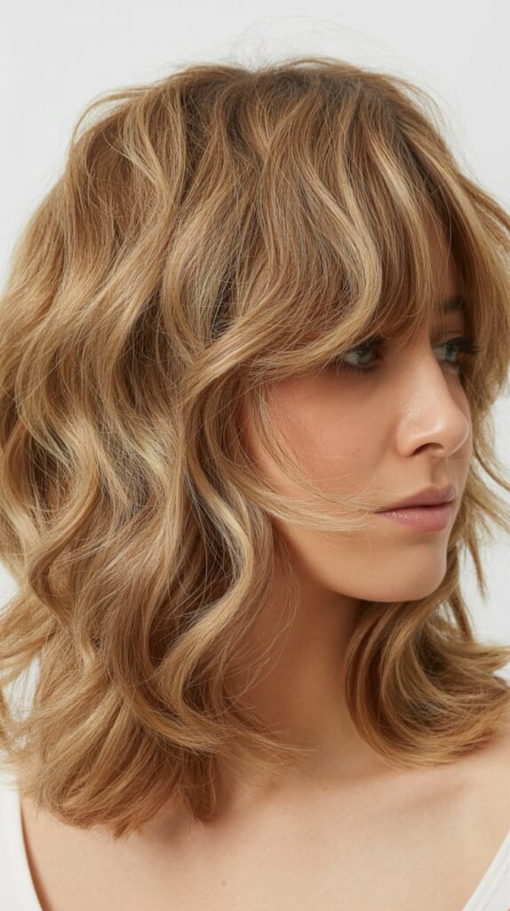 Shaggy Layers with Textured Bangs and Waves
