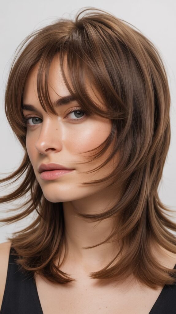 Piece-y Bangs with Shoulder-Grazing Layers