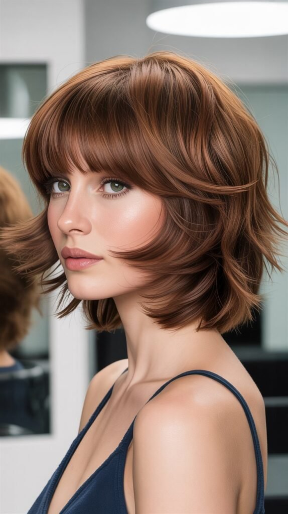 Shaggy Bob with Feathered Bangs