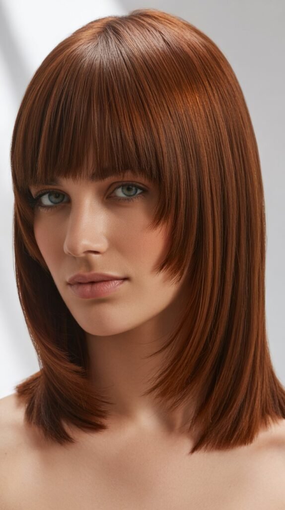 Shoulder-Length Cut with Heavy Fringe