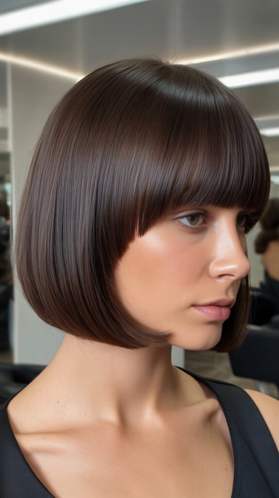 A-Line Medium Bob with Angled Bangs