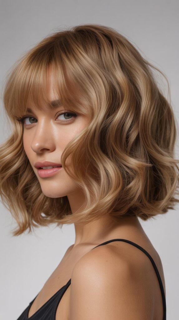 Textured Bob with Bangs and Waves