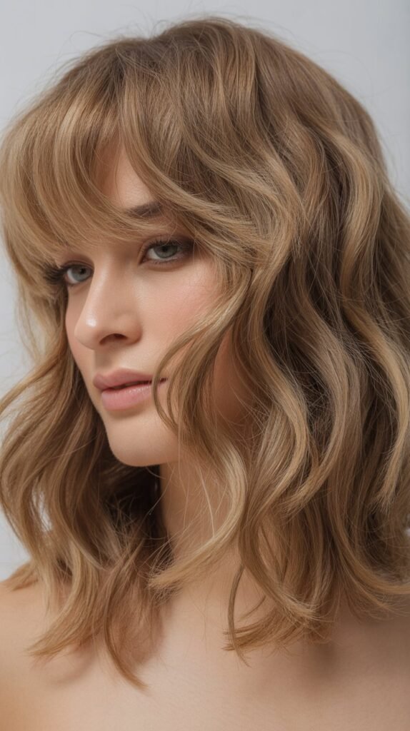Textured Fringe with Tousled Mid-Length Waves
