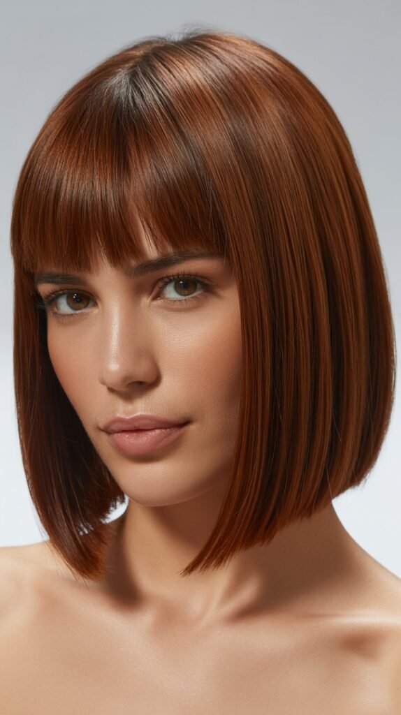 Blunt Cut Lob with Baby Bangs