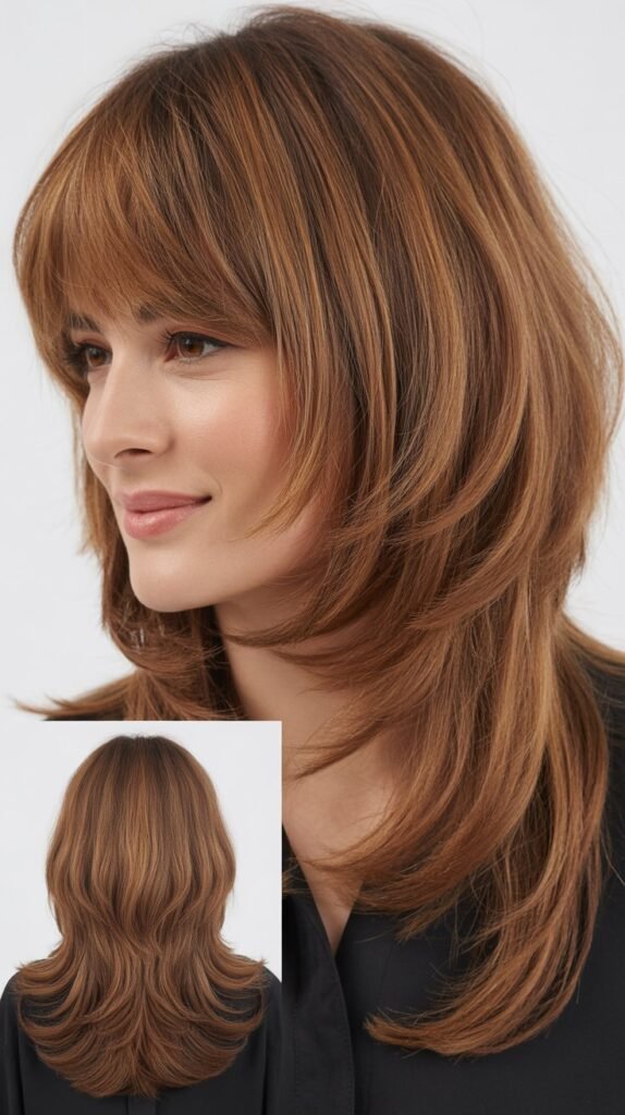 Soft Layered Fringe with Long Hair