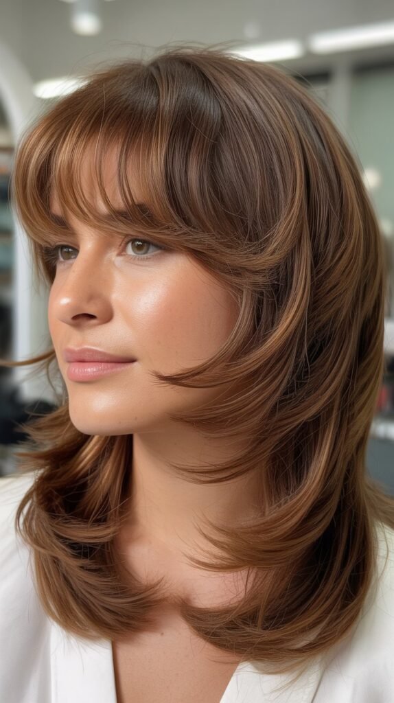 Feathered Bangs with Midi Shag