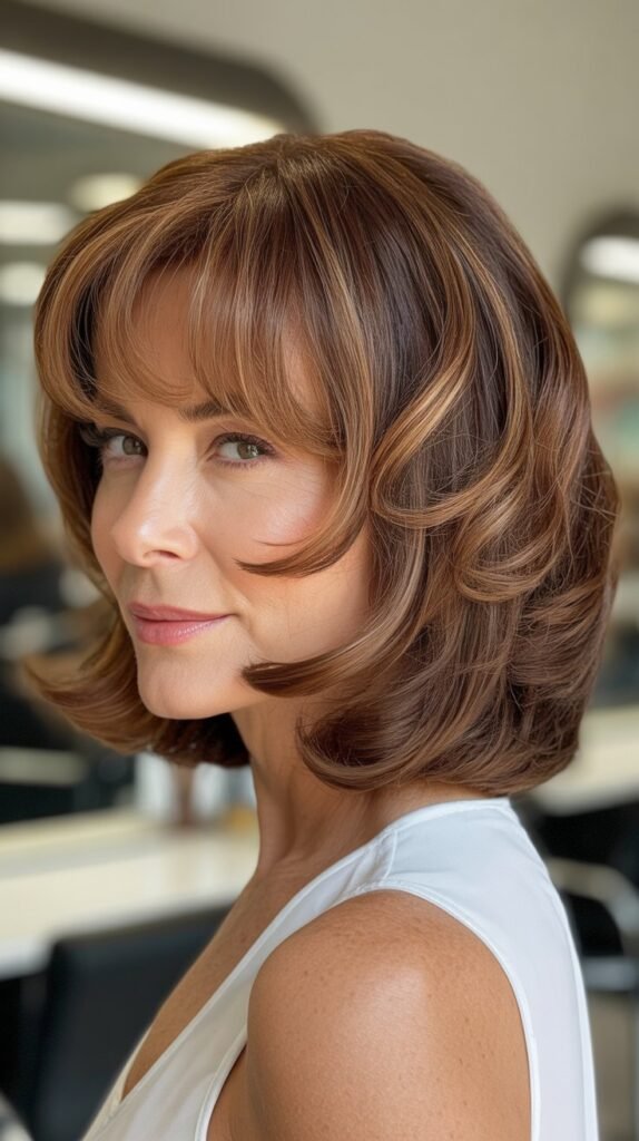  Bouncy Bob with Rounded Bangs for Youthful Energy