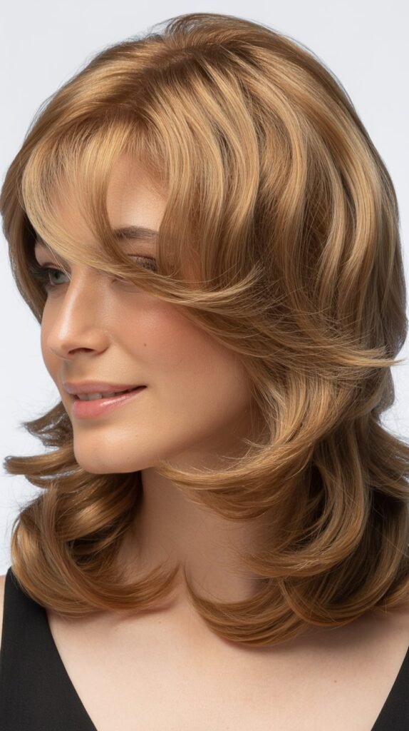 Side-Swept Bangs with Feathered Layers