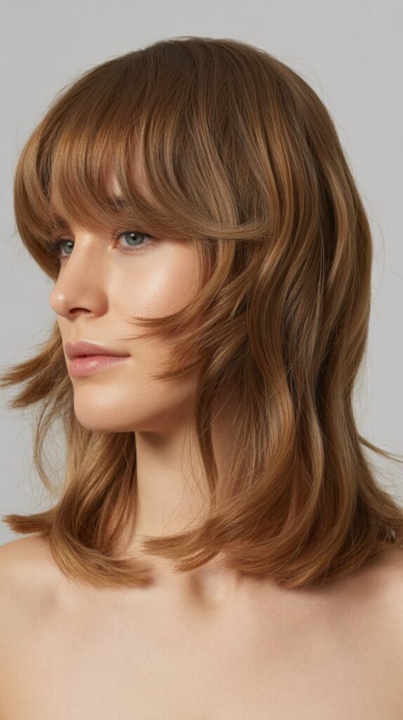 Curtain Bangs with Piecey, Separated Texture