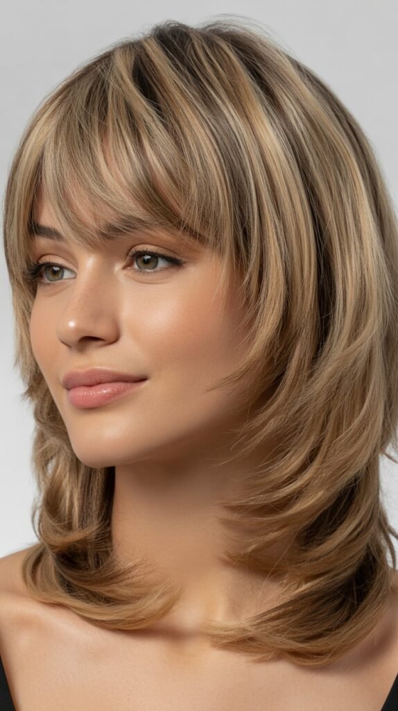 Textured Bangs with Layered Waves