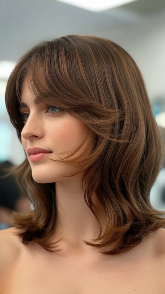Shoulder-Length Cut with Textured Fringe