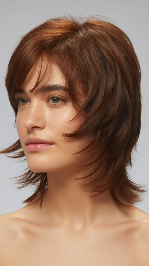 Layered Shag with Baby Bangs