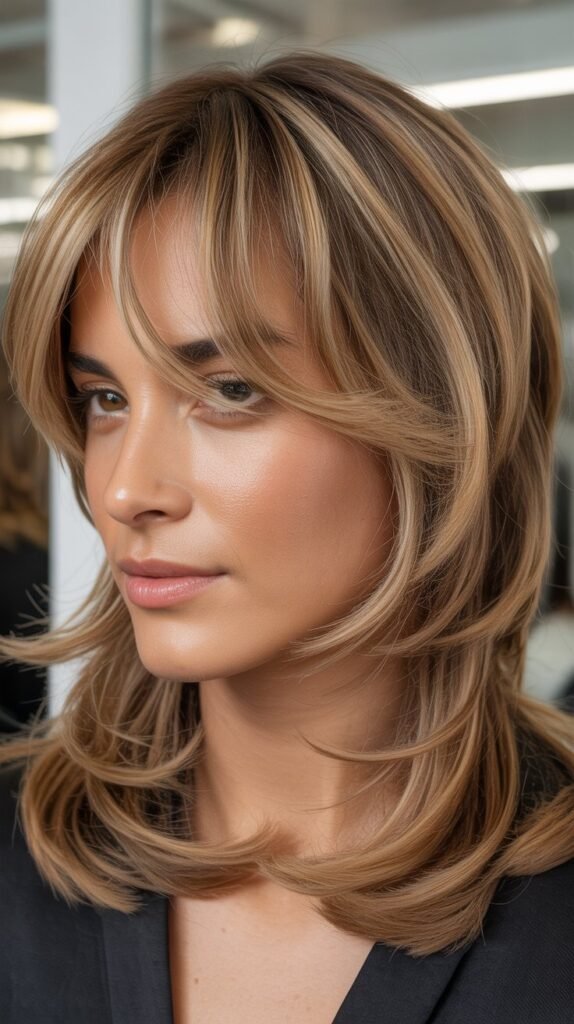 Butterfly Layers with Curtain Fringe for All Face Shapes