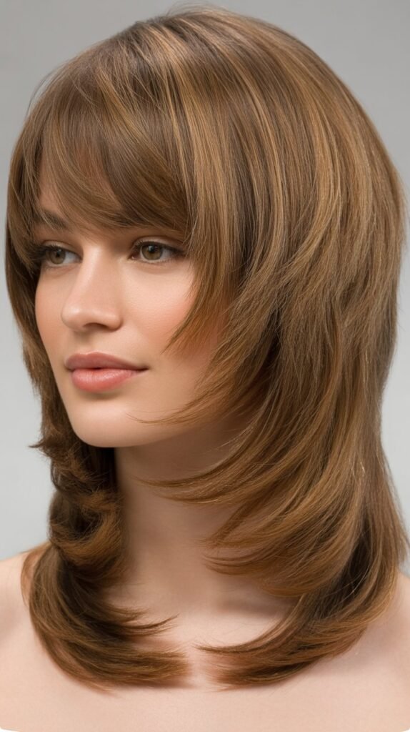 Rounded Fringe with Long Layered Sides