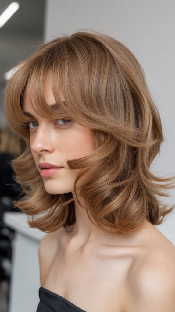 Classic Medium Shag with Curtain Bangs