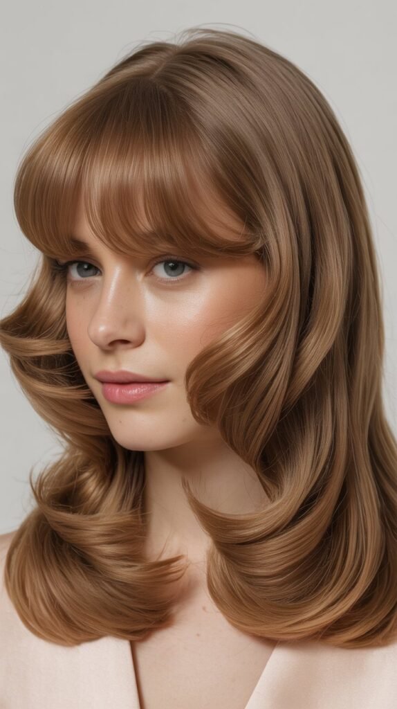 Classic Curtain Bangs with Soft Layers