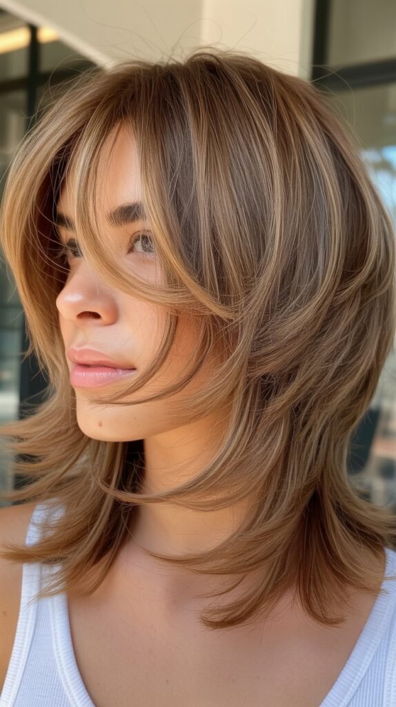 Layered Shag with Wispy Curtain Bangs