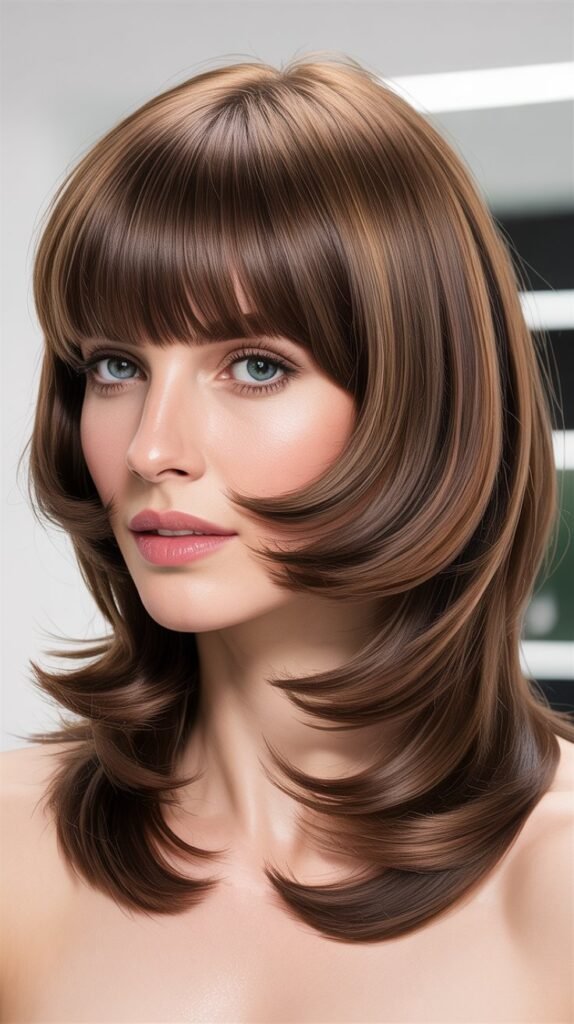 Heavy Bangs with Slide-Cut Layers