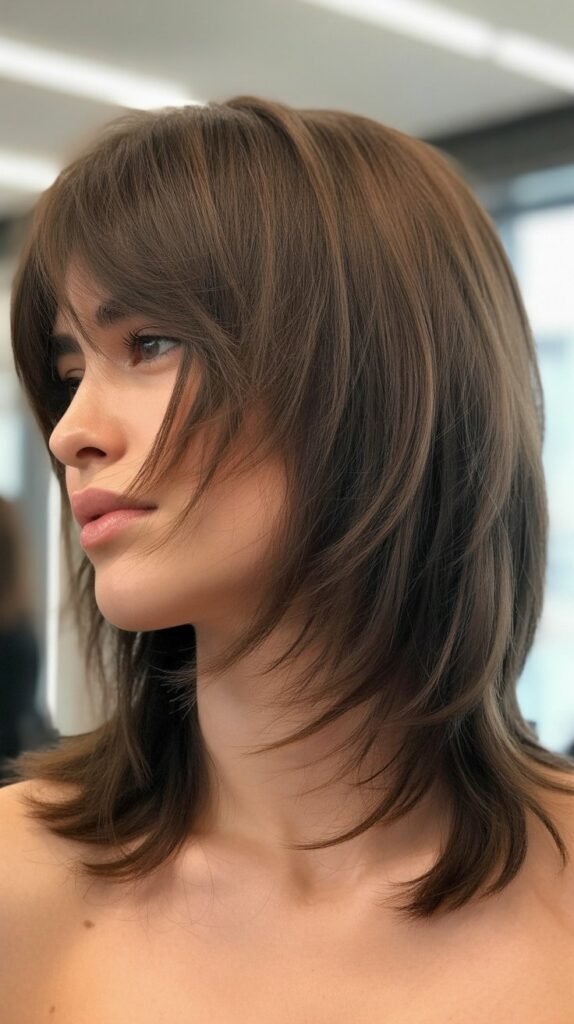 Shaggy Medium Cut with Wispy Bangs