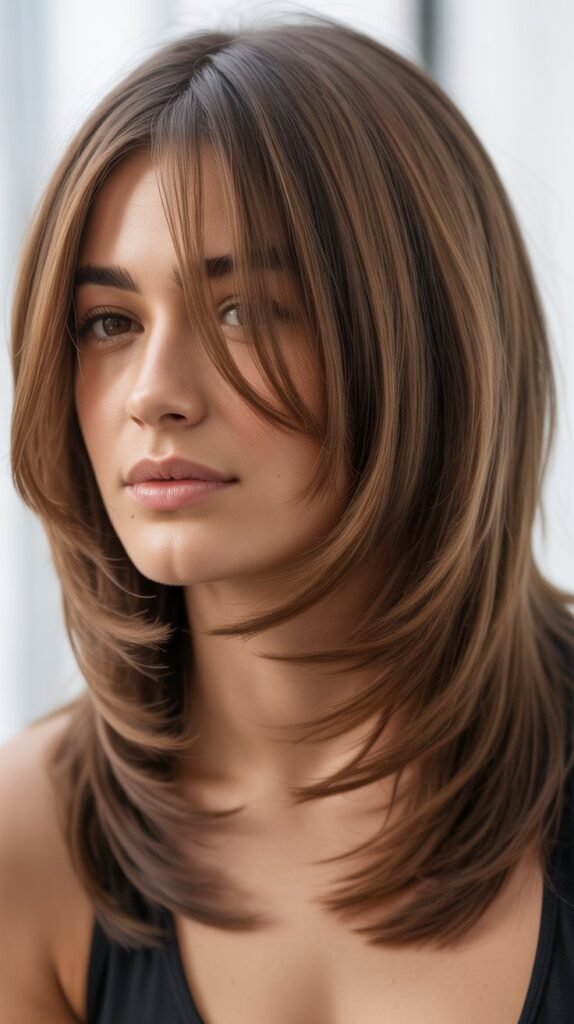 Curtain Bangs with Long Layers