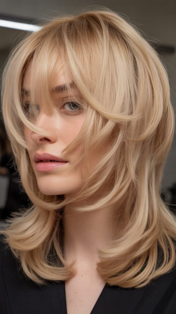Textured Layers with Piecey Bangs