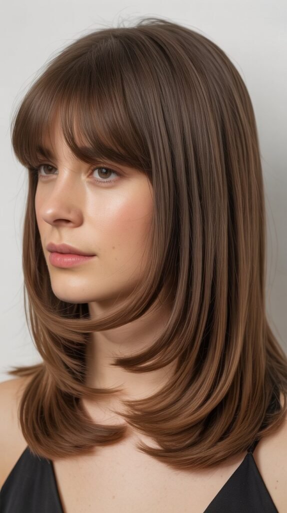 Stacked Bob with Feathered Sides and Angled Bangs