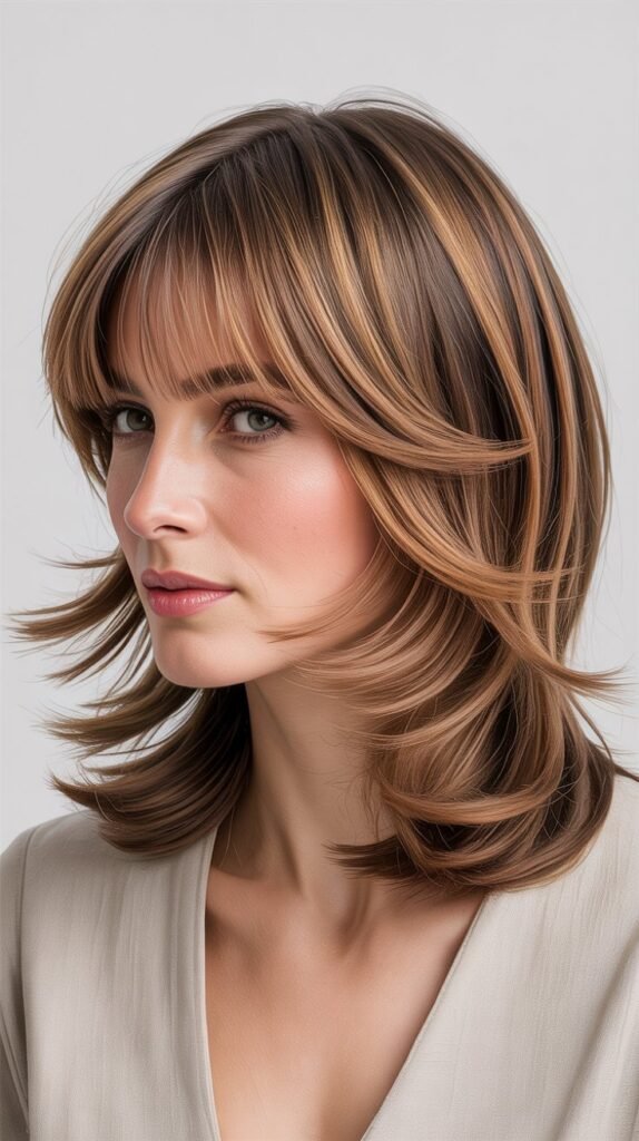 Inverted Layers With Arched Bangs