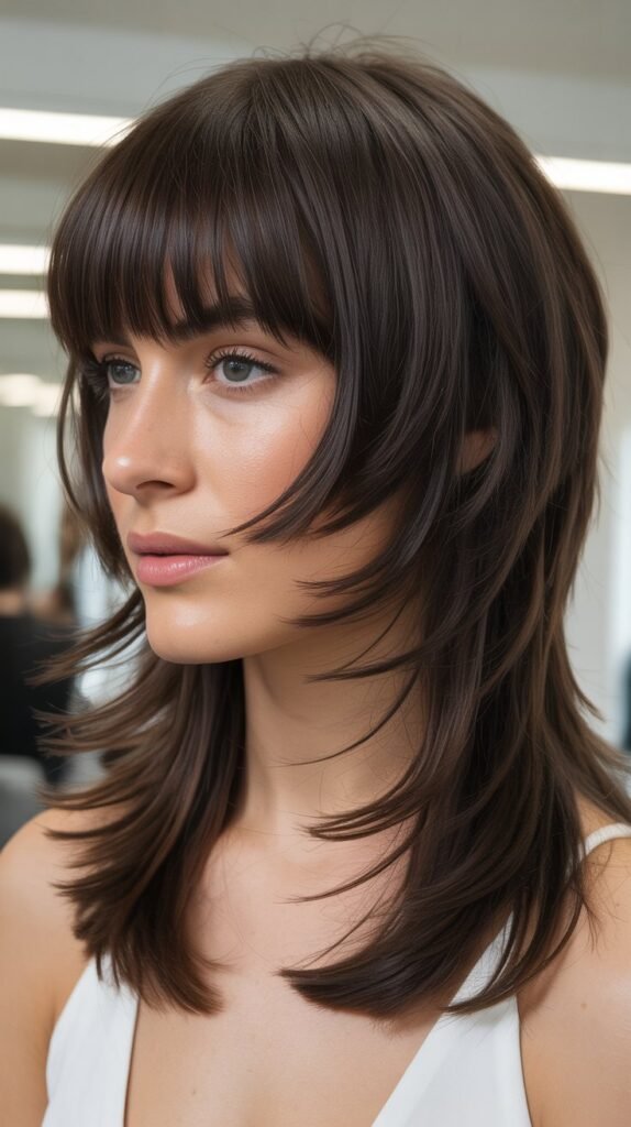 Blunt Bangs with Choppy Layers