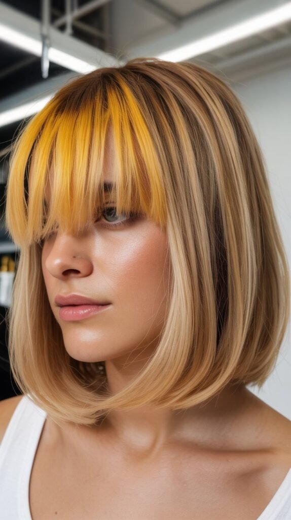 Piecey Micro Bangs with Sunflower Blonde Bob