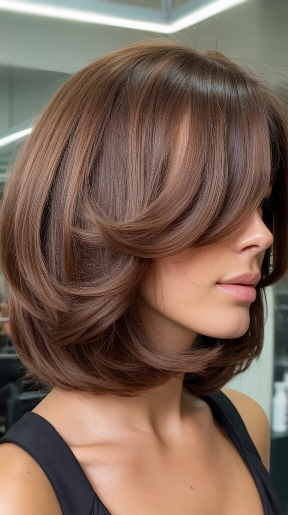 Bouncy Layers with Curved Bangs