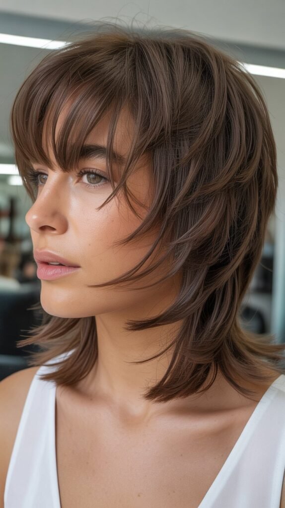 Razor-Cut Shag with Feathered Bangs