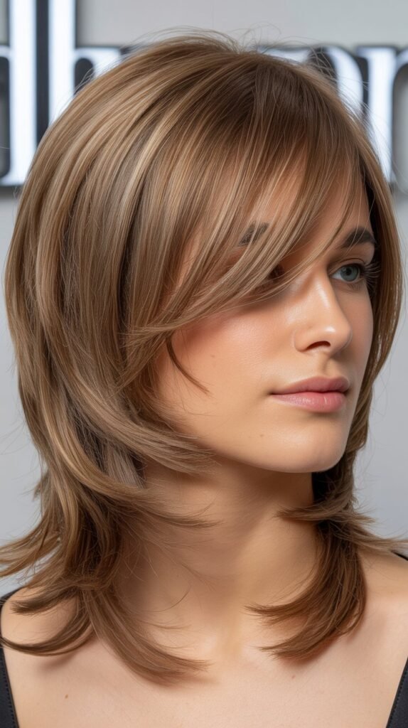 Layered Shag with Side-Swept Bangs