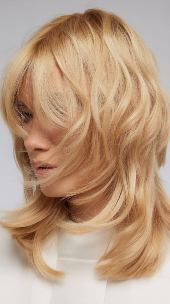Undone Layers with Micro Curtain Bangs