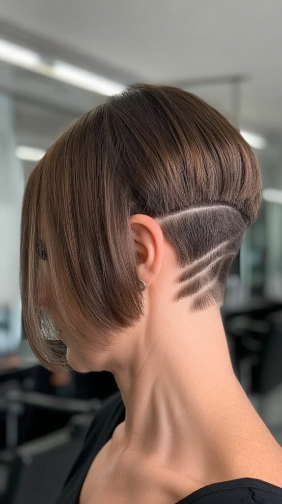Blunt Bob with Undercut Design