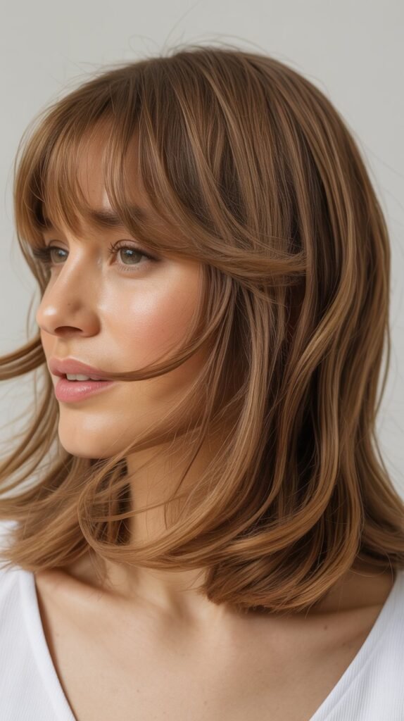 Curtain Bangs with Tucked Behind Ears