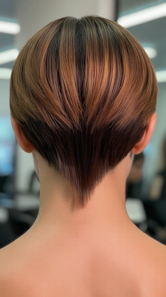 Tapered Bangs with V-Cut Back