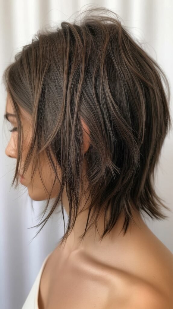 Shaggy Long Bob with Choppy Layers