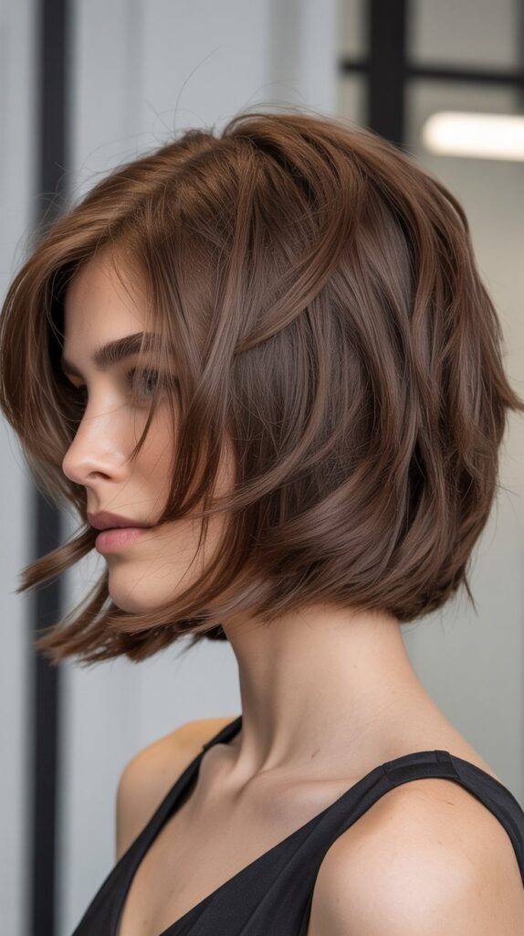 Textured French Bob with Choppy Layers