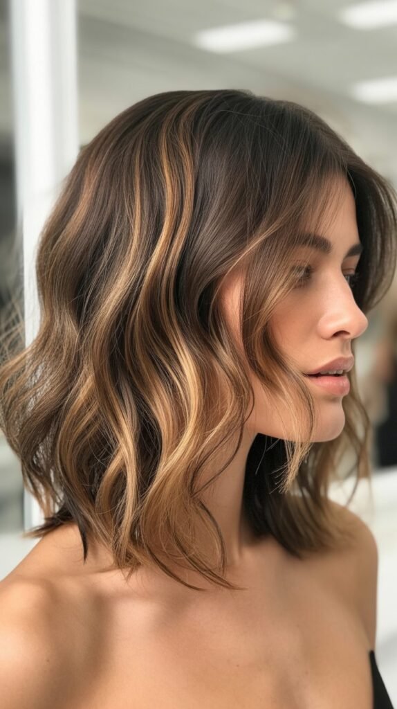 Tousled Long Bob for Wavy Hair