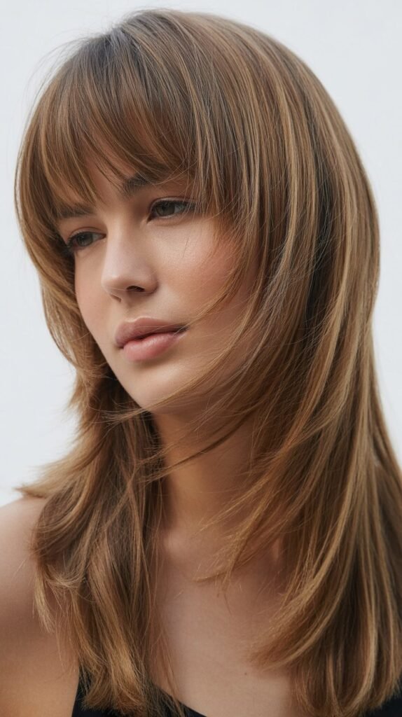 Baby Bangs with Long Layers