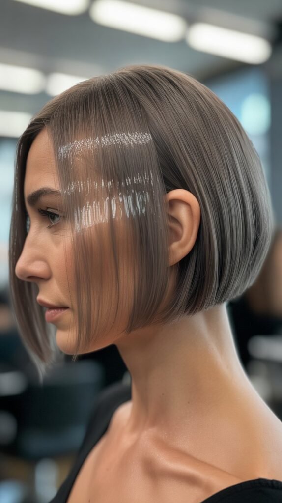 Sleek Bob with Glass Hair Finish