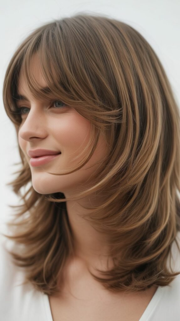 Soft Layered Shag with Long Bangs