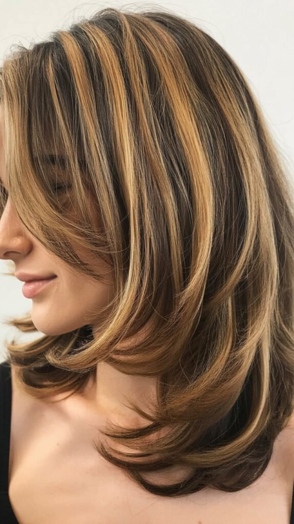 Layered Cut with Face-Framing Money Pieces