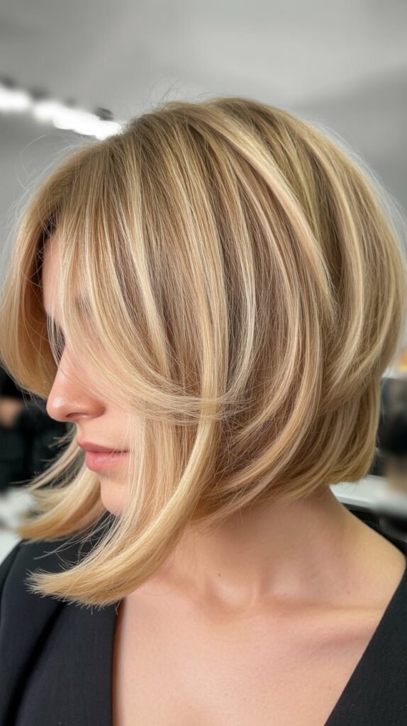 Graduated Bob Layers with Baby Doll Bangs