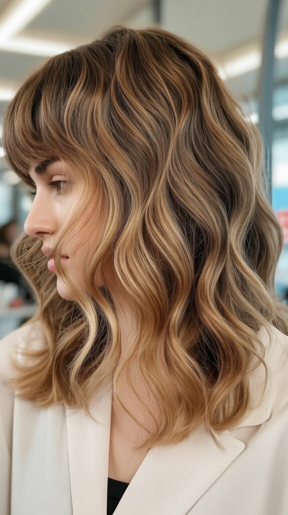 Wavy Medium Cut with Textured Bangs