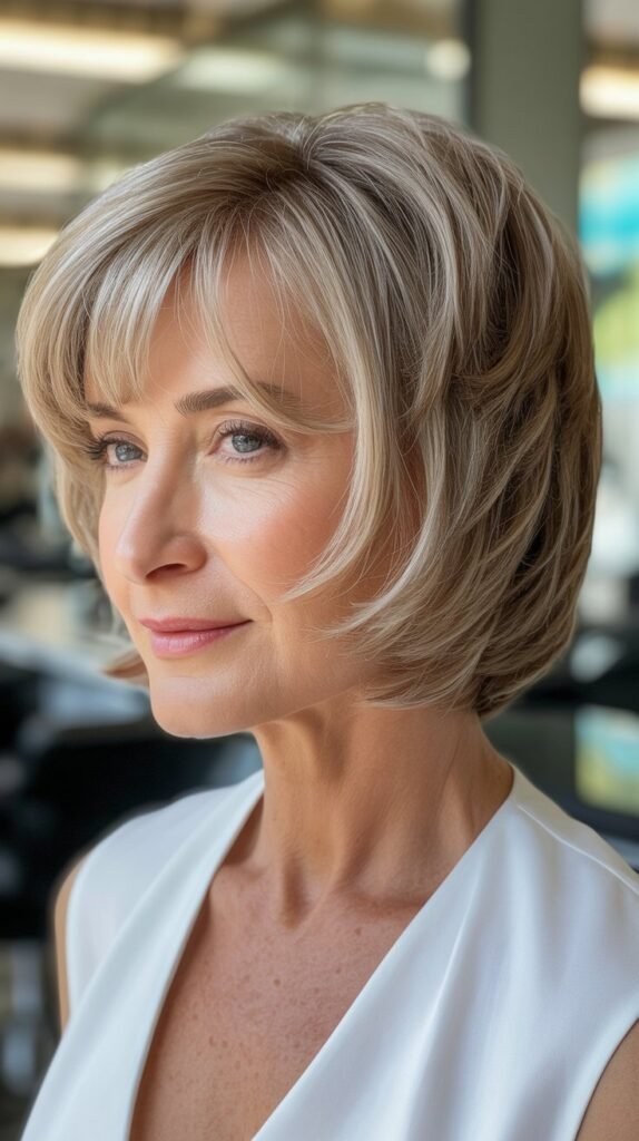 Stacked Bob with Feathered Bangs