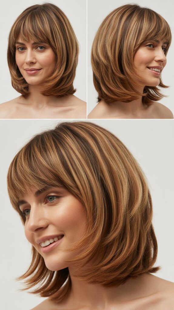 Layered Lob with Layered Bangs