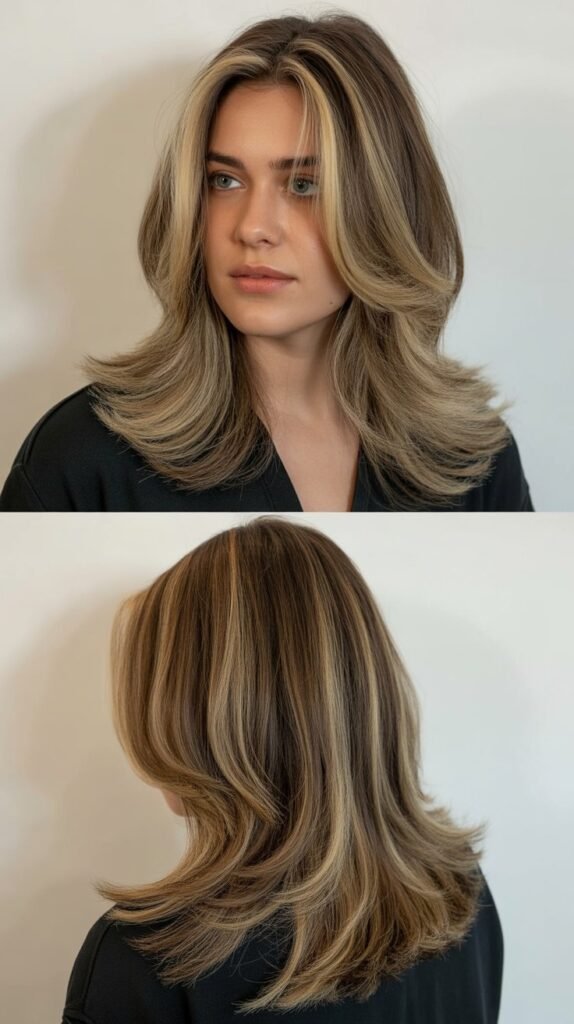 Layered Hair with Money Pieces